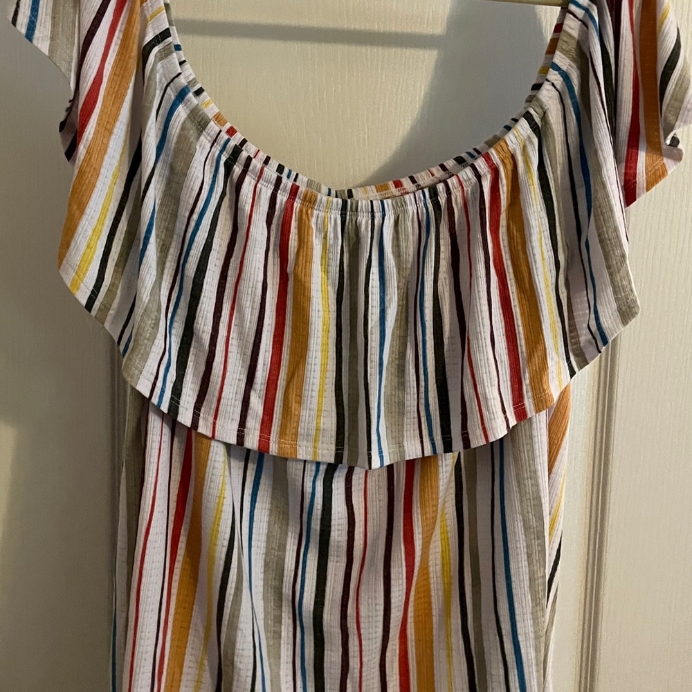 torrid Multicolor Striped Off-Shoulder Crop Top - Picture 6 of 7